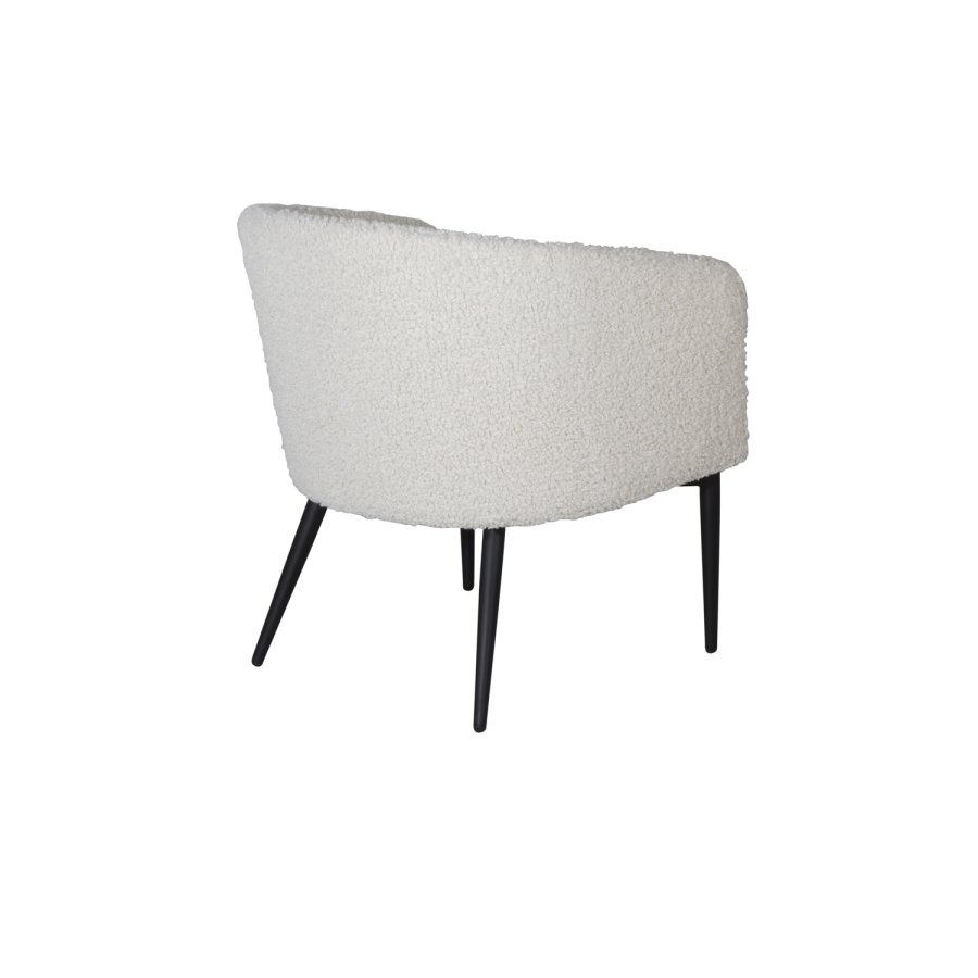 VENTURE DESIGN Fluffy bamsestol - hvid polyester og sort metal