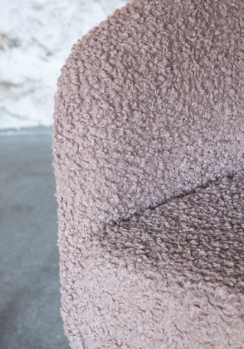 VENTURE DESIGN Fluffy lnestol - brun bamsestof polyester og sort stl