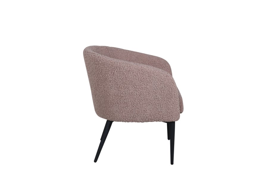 VENTURE DESIGN Fluffy lnestol - brun bamsestof polyester og sort stl