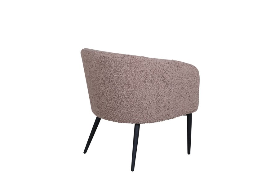VENTURE DESIGN Fluffy lnestol - brun bamsestof polyester og sort stl