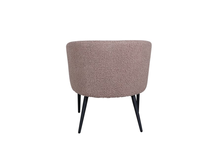 VENTURE DESIGN Fluffy lnestol - brun bamsestof polyester og sort stl