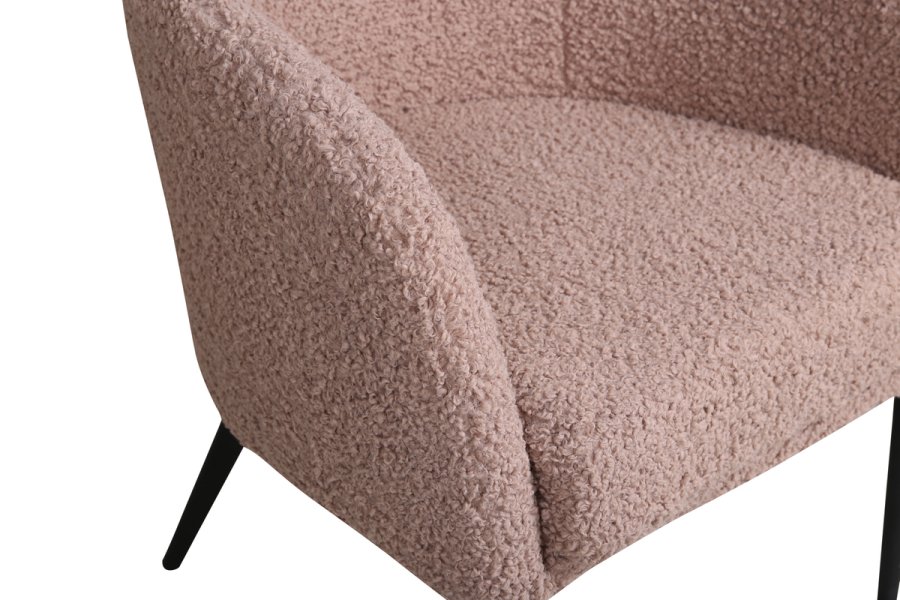 VENTURE DESIGN Fluffy lnestol - brun bamsestof polyester og sort stl