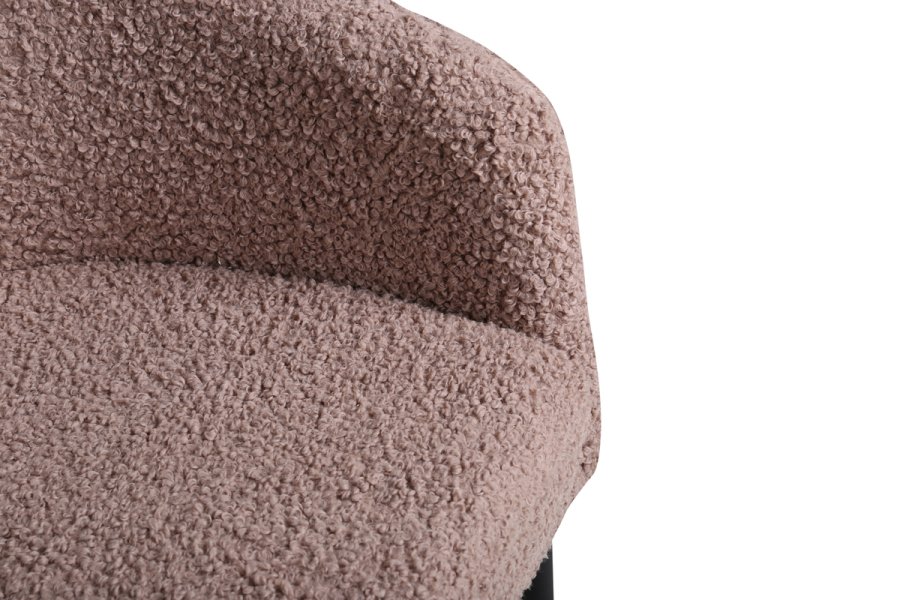 VENTURE DESIGN Fluffy lnestol - brun bamsestof polyester og sort stl