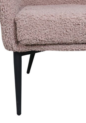 VENTURE DESIGN Fluffy lnestol - brun bamsestof polyester og sort stl