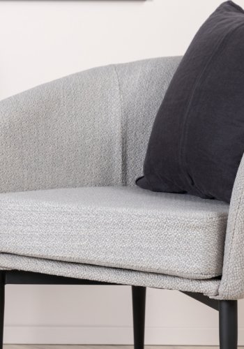 VENTURE DESIGN Fluffy lnestol - gr polyester og sort stl