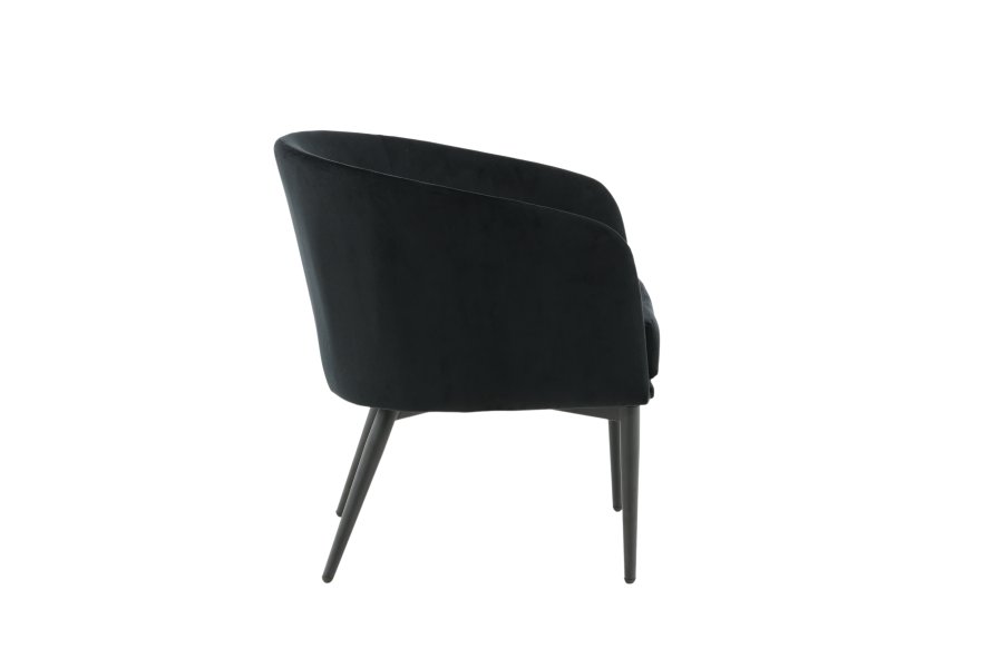 VENTURE DESIGN Fluffy lnestol - sort fljl og sort stl