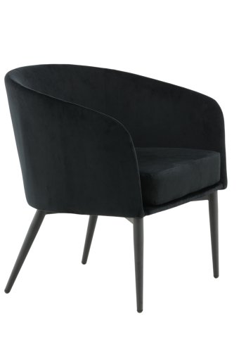 VENTURE DESIGN Fluffy lnestol - sort fljl og sort stl