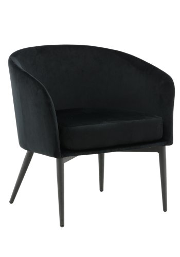 VENTURE DESIGN Fluffy lnestol - sort fljl og sort stl