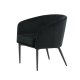 VENTURE DESIGN Fluffy lnestol - sort fljl og sort stl