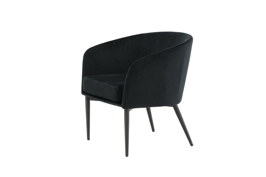 VENTURE DESIGN Fluffy lnestol - sort fljl og sort stl