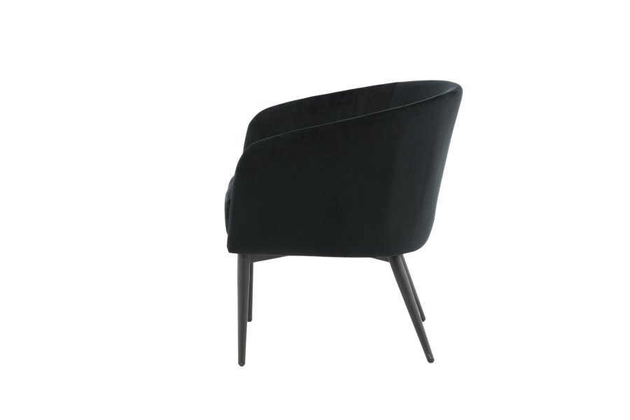 VENTURE DESIGN Fluffy lnestol - sort fljl og sort stl