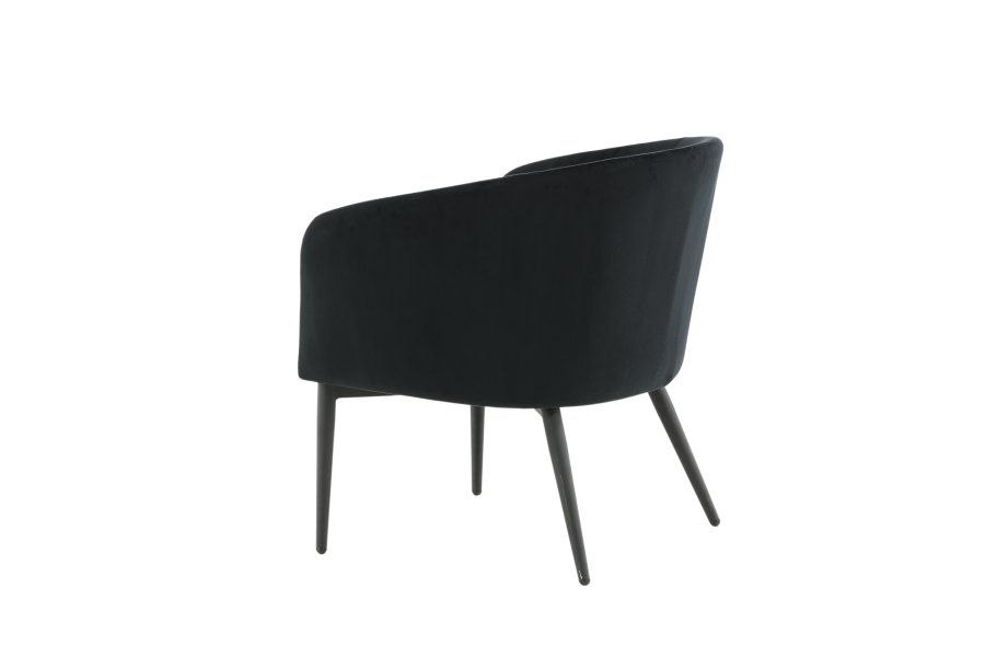 VENTURE DESIGN Fluffy lnestol - sort fljl og sort stl