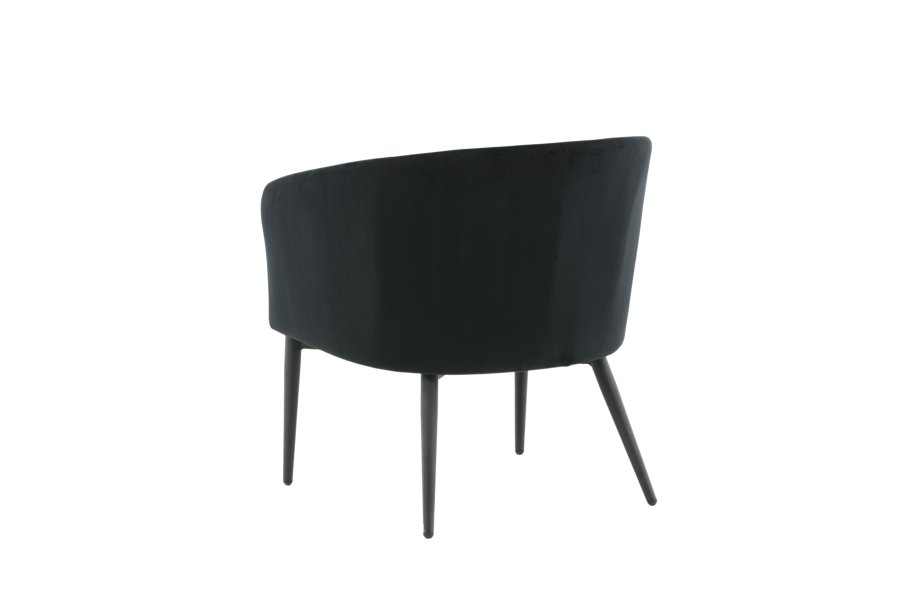 VENTURE DESIGN Fluffy lnestol - sort fljl og sort stl