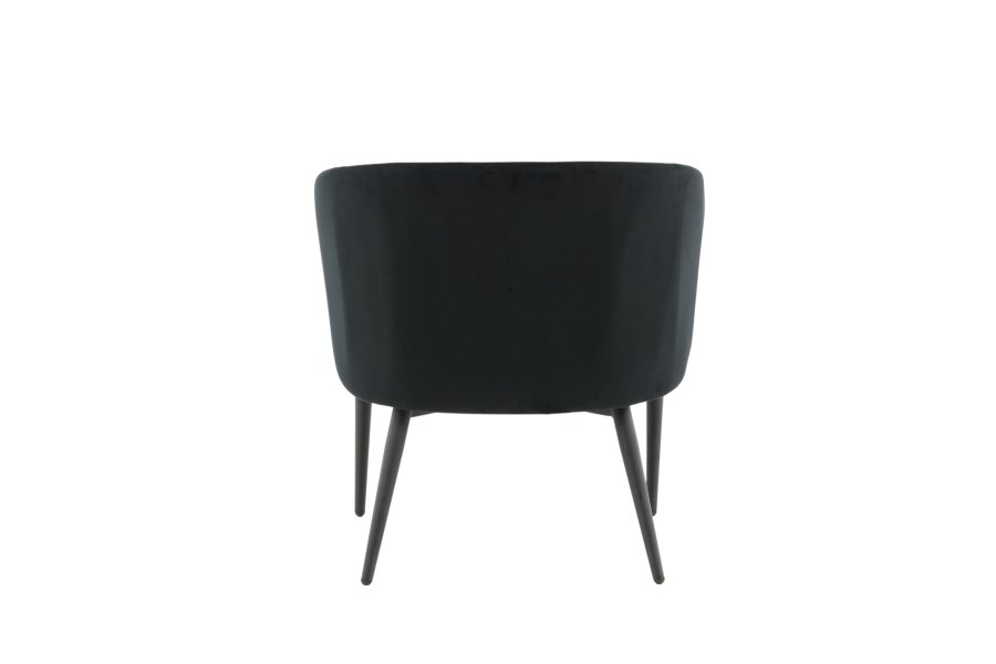 VENTURE DESIGN Fluffy lnestol - sort fljl og sort stl