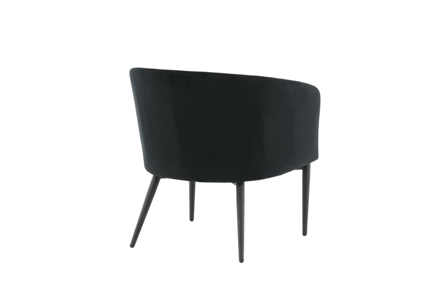 VENTURE DESIGN Fluffy lnestol - sort fljl og sort stl