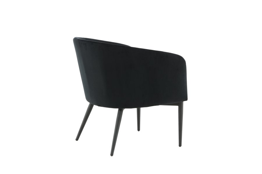 VENTURE DESIGN Fluffy lnestol - sort fljl og sort stl