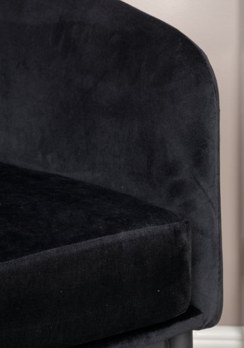 VENTURE DESIGN Fluffy lnestol - sort fljl og sort stl