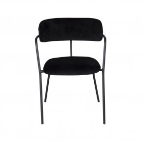 VENTURE DESIGN Arrow spisebordsstol, m. armln - sort velour og sort metal