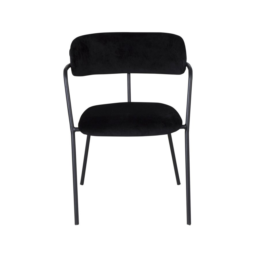 VENTURE DESIGN Arrow spisebordsstol, m. armln - sort velour og sort metal