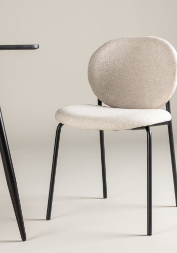 VENTURE DESIGN Vault spisebordsstol - beige polyester og sort stl