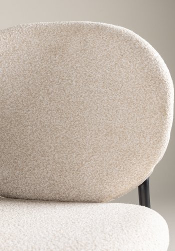 VENTURE DESIGN Vault spisebordsstol - beige polyester og sort stl