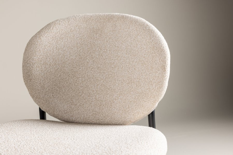 VENTURE DESIGN Vault spisebordsstol - beige polyester og sort stl