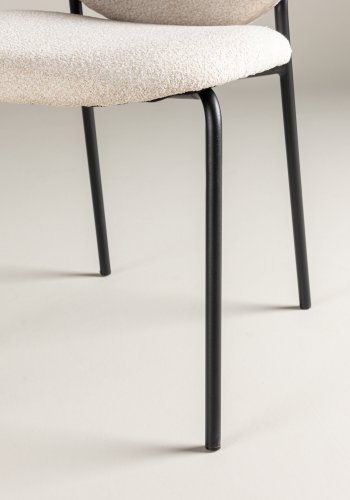 VENTURE DESIGN Vault spisebordsstol - beige polyester og sort stl