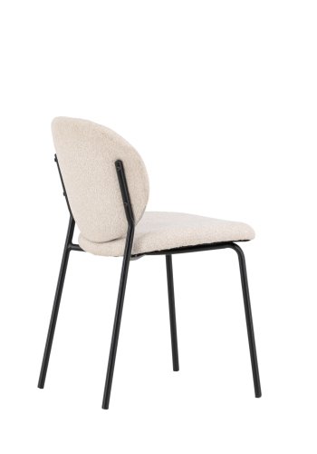 VENTURE DESIGN Vault spisebordsstol - beige polyester og sort stl