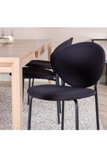 VENTURE DESIGN Vault spisebordsstol - sort polyester og sort metal