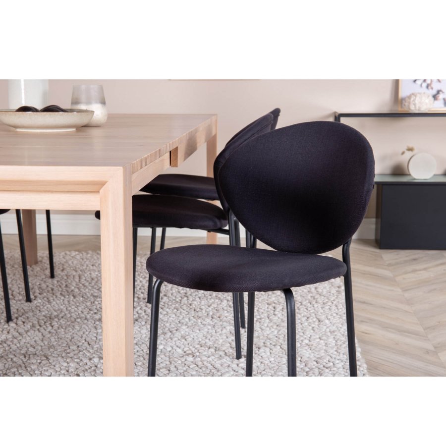 VENTURE DESIGN Vault spisebordsstol - sort polyester og sort metal