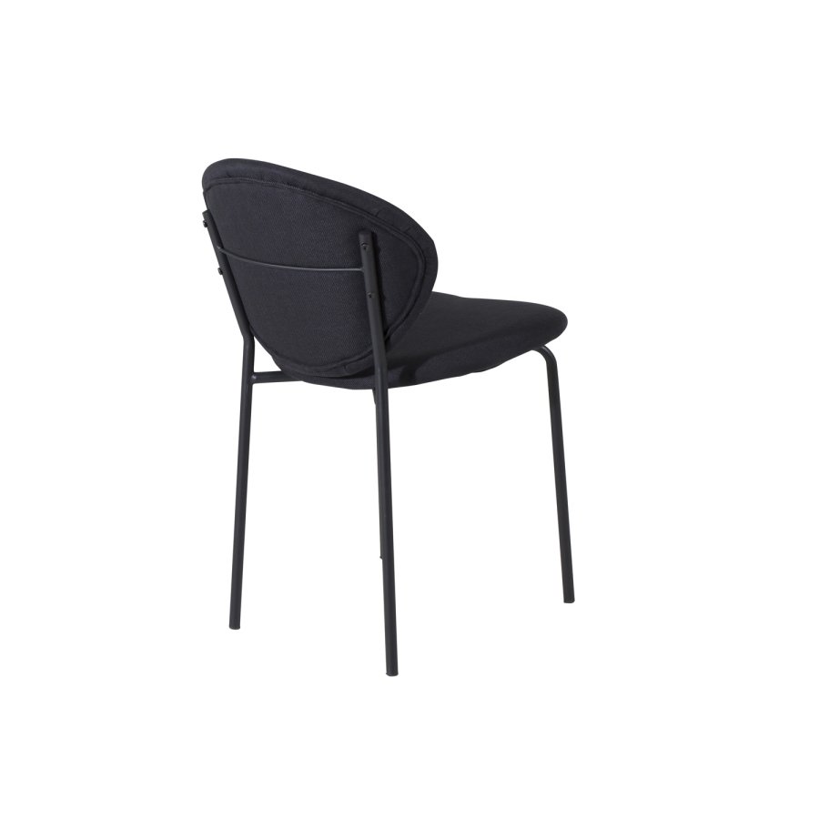 VENTURE DESIGN Vault spisebordsstol - sort polyester og sort metal