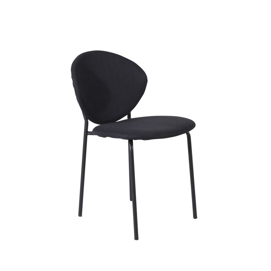 VENTURE DESIGN Vault spisebordsstol - sort polyester og sort metal