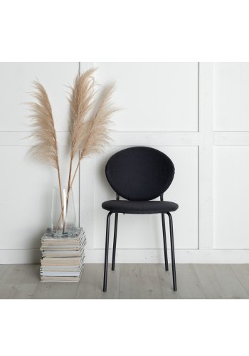 VENTURE DESIGN Vault spisebordsstol - sort polyester og sort metal