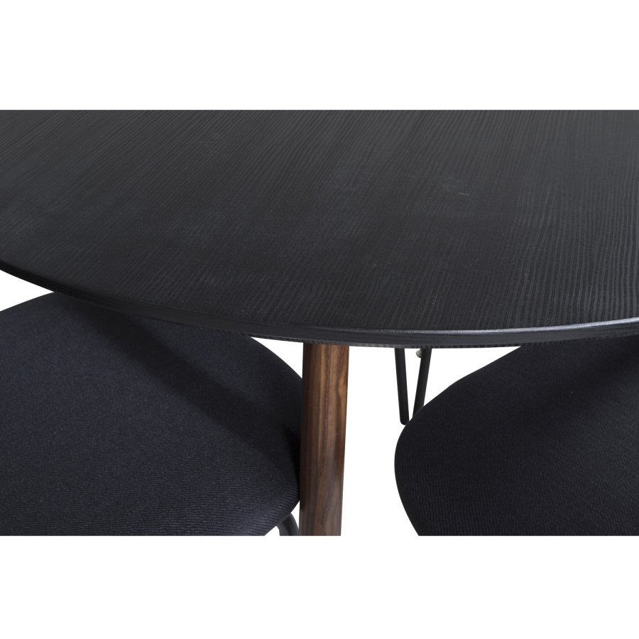 VENTURE DESIGN Vault spisebordsstol - sort polyester og sort metal