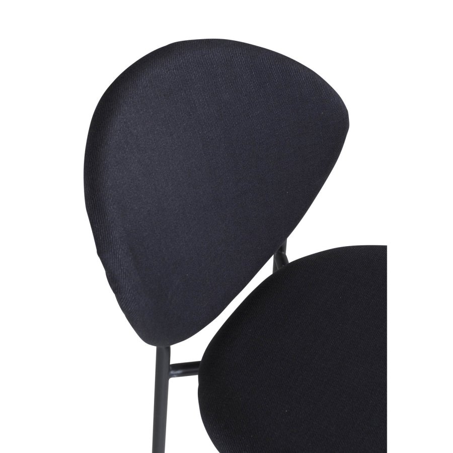 VENTURE DESIGN Vault spisebordsstol - sort polyester og sort metal