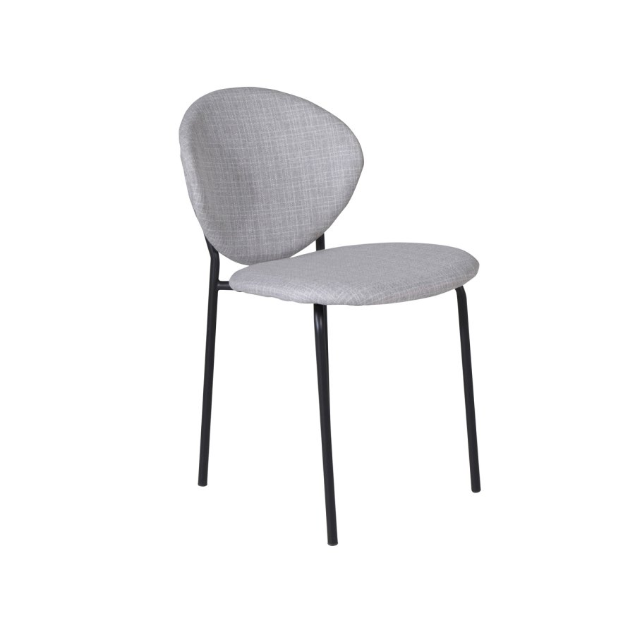 VENTURE DESIGN Vault spisebordsstol - gr polyester og sort metal