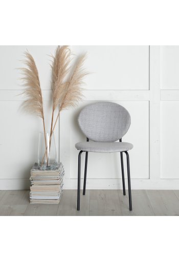 VENTURE DESIGN Vault spisebordsstol - gr polyester og sort metal