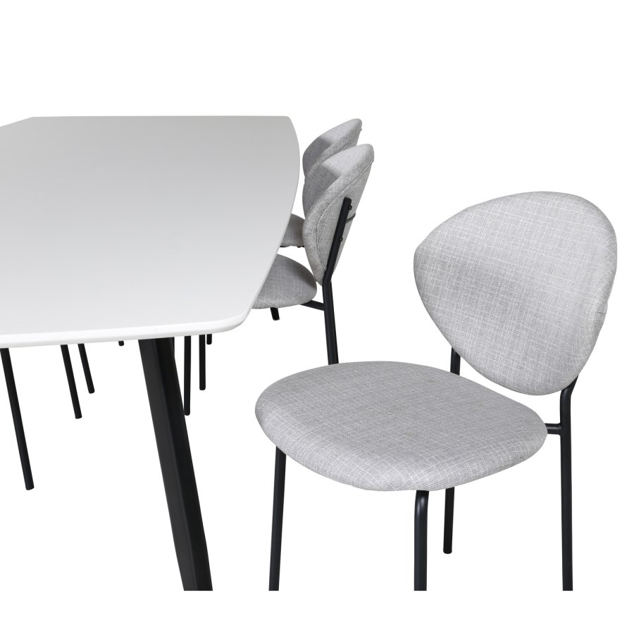 VENTURE DESIGN Vault spisebordsstol - gr polyester og sort metal