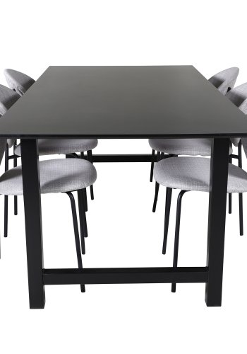 VENTURE DESIGN Vault spisebordsstol - gr polyester og sort metal