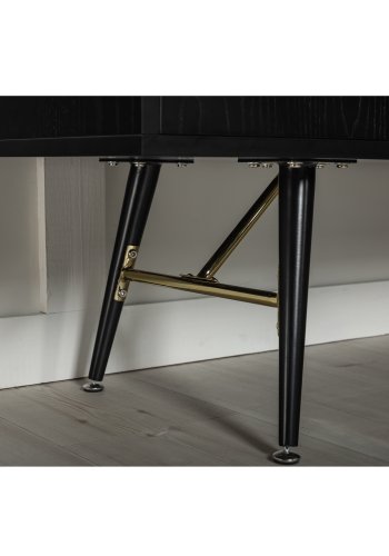 VENTURE DESIGN Gold sknk, m. 2 lger og 2 skuffer - sort finer, MDF og jern