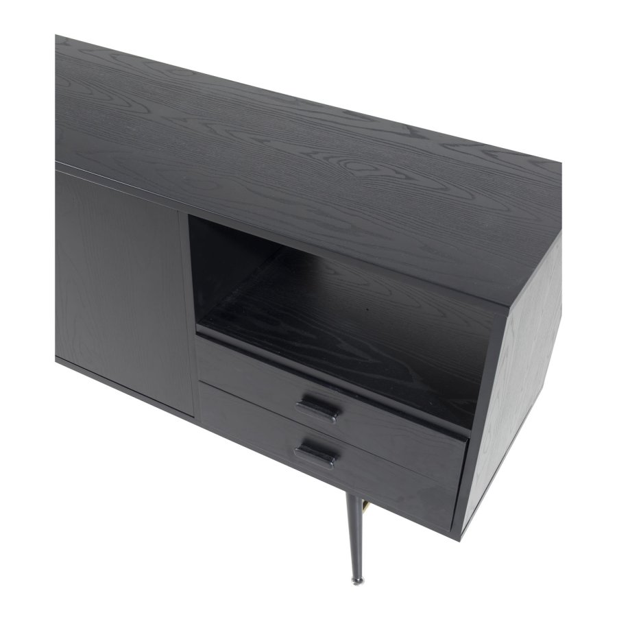 VENTURE DESIGN Gold sknk, m. 2 lger og 2 skuffer - sort finer, MDF og jern