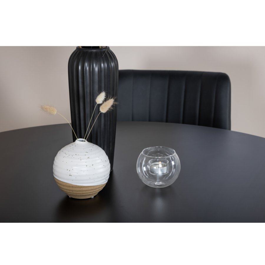 VENTURE DESIGN Silar spisebord - sort MDF og sort metal (100)