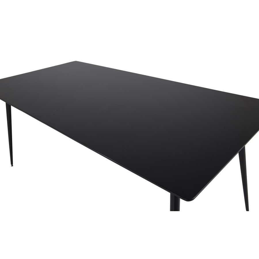 VENTURE DESIGN Silar spisebord - sort melamin og sort metal (180x90)