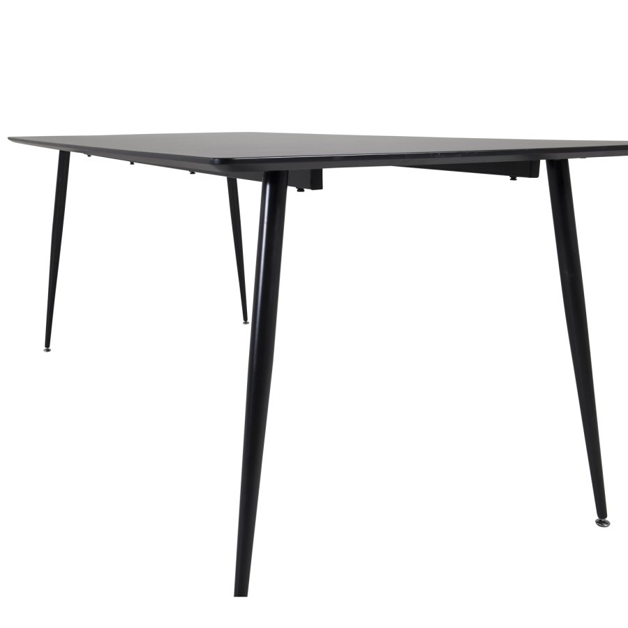 VENTURE DESIGN Silar spisebord - sort melamin og sort metal (180x90)