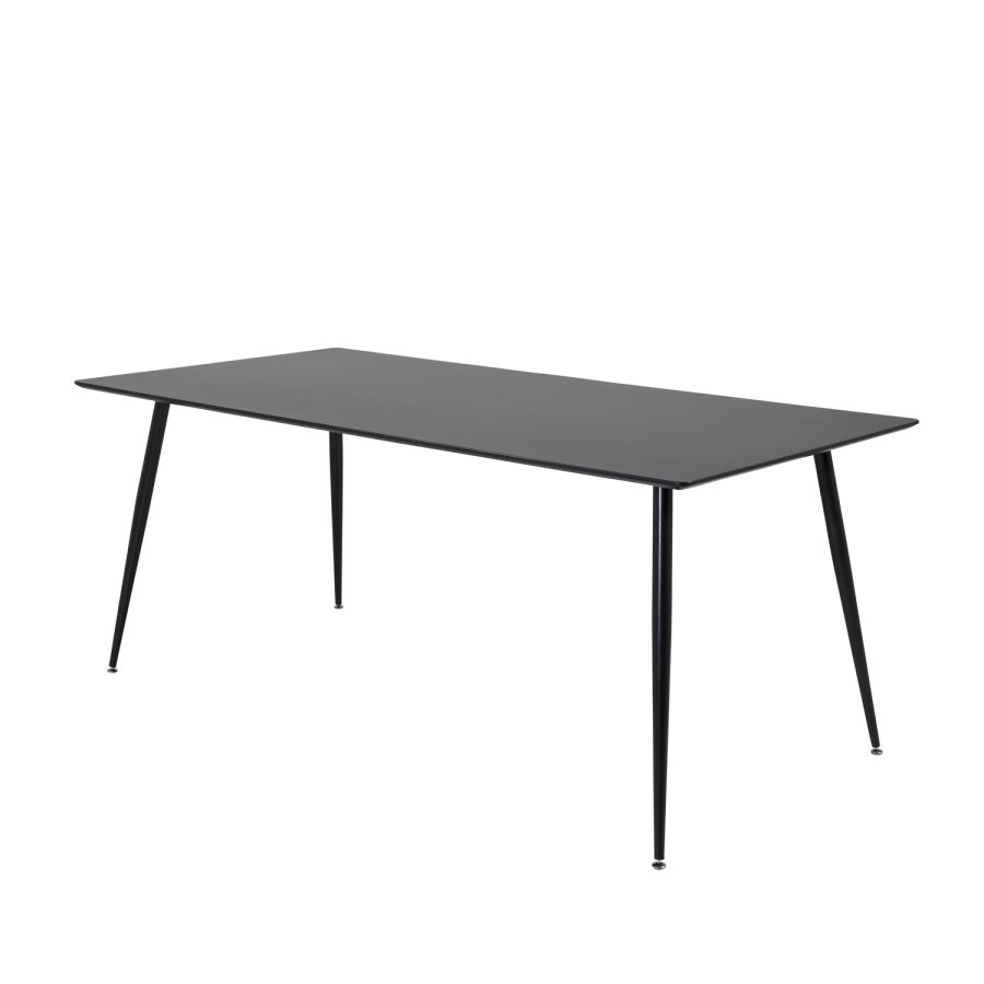 VENTURE DESIGN Silar spisebord - sort melamin og sort metal (180x90)