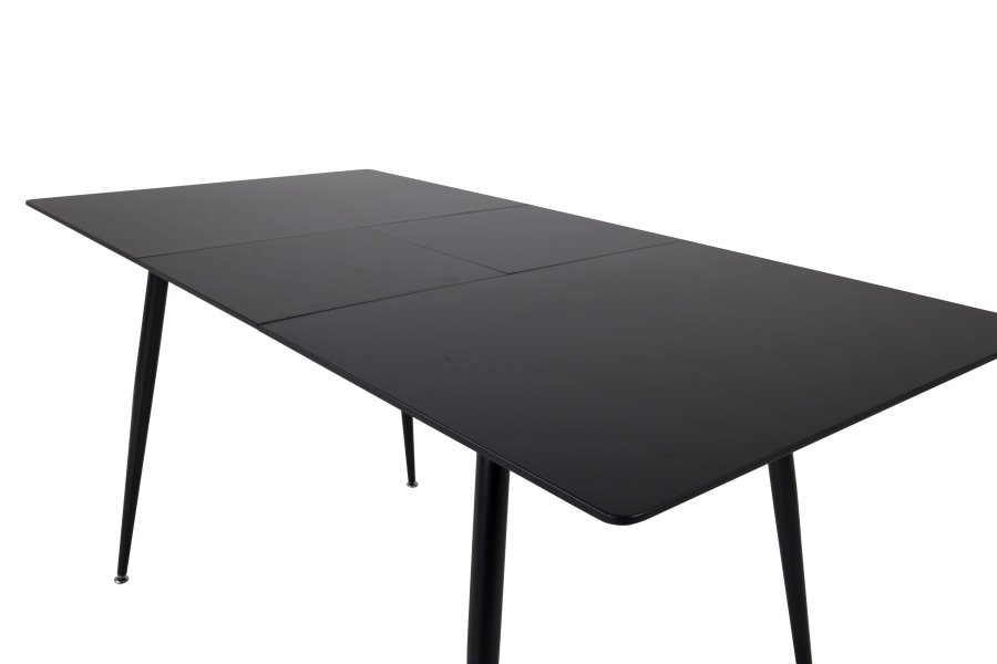 Venture Design Silar spisebord, m. butterflybordplade - sort melamin og sort metal (120x80)