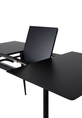 Venture Design Silar spisebord, m. butterflybordplade - sort melamin og sort metal (120x80)