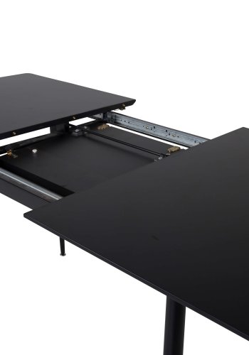 Venture Design Silar spisebord, m. butterflybordplade - sort melamin og sort metal (120x80)