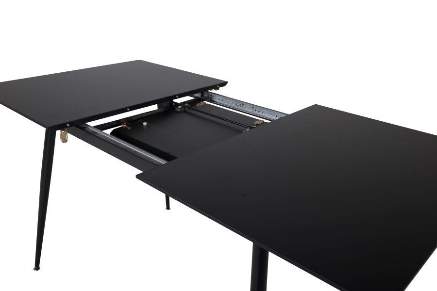 Venture Design Silar spisebord, m. butterflybordplade - sort melamin og sort metal (120x80)