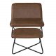VENTURE DESIGN X-loungestol m. fodskammel - brun PU og sort jern